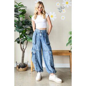 Oli And Hali Mineral Washed Cargo Pants